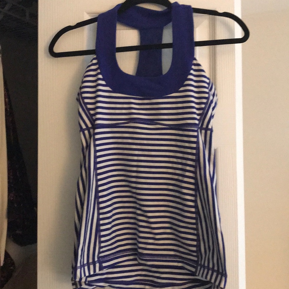 Stripe lululemon work out top